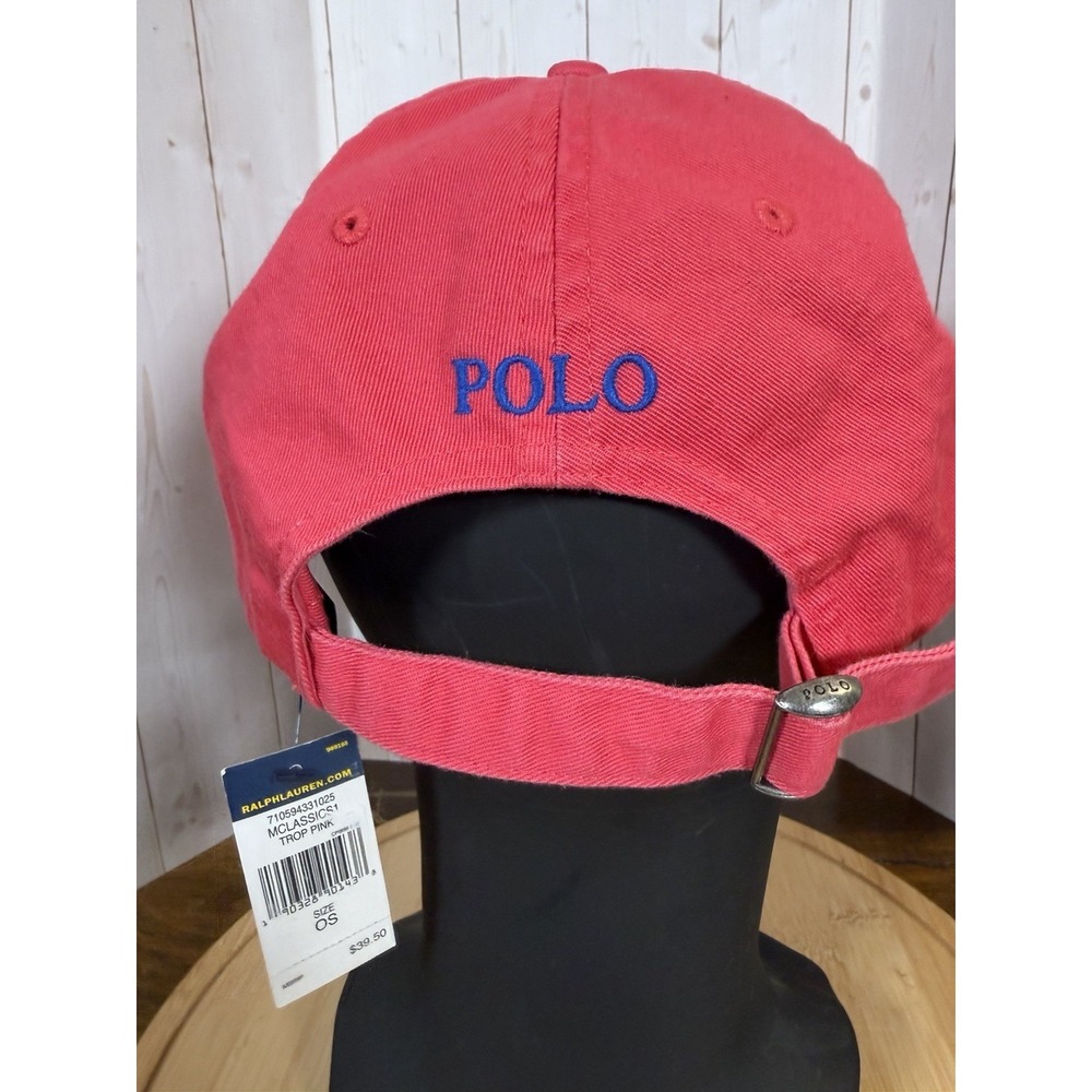 New Polo Ralph Lauren Tropical Pink Adjustable Baseball Cap Unisex Casual Solid - Picture 3 of 9